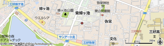 愛知県みよし市東蜂ヶ池77周辺の地図