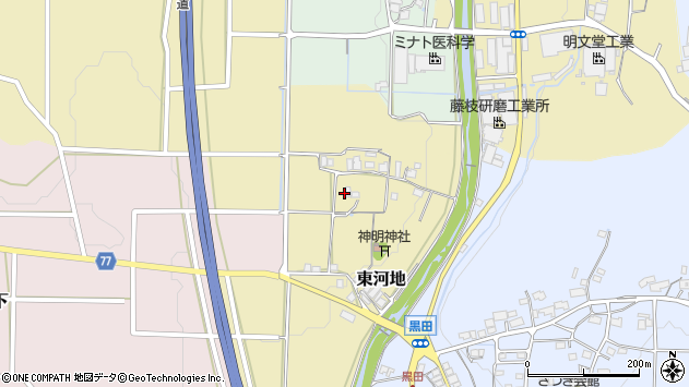 〒669-2821 兵庫県丹波篠山市東河地の地図