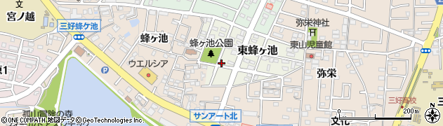 愛知県みよし市東蜂ヶ池24周辺の地図