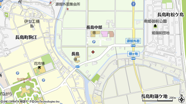 〒511-1125 三重県桑名市長島町源部外面の地図