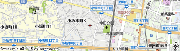 愛知県豊田市小坂本町3丁目86周辺の地図