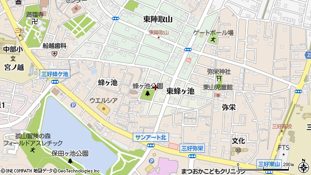 〒470-0223 愛知県みよし市東蜂ヶ池の地図