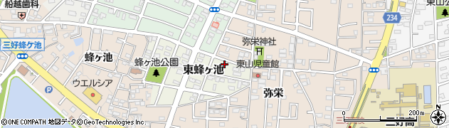 愛知県みよし市東蜂ヶ池53周辺の地図
