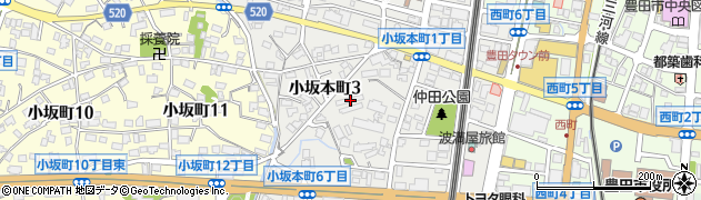 愛知県豊田市小坂本町3丁目92周辺の地図