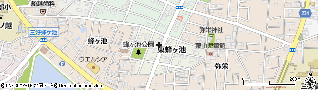 愛知県みよし市東蜂ヶ池33周辺の地図