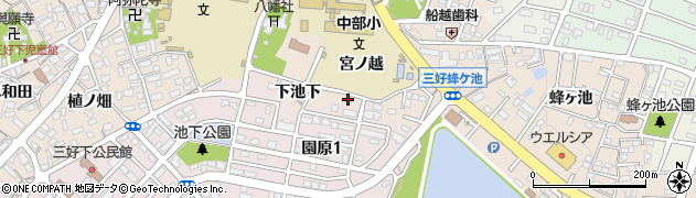 愛知県みよし市三好町（下池下）周辺の地図