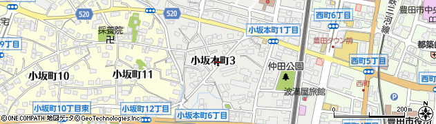 愛知県豊田市小坂本町3丁目周辺の地図