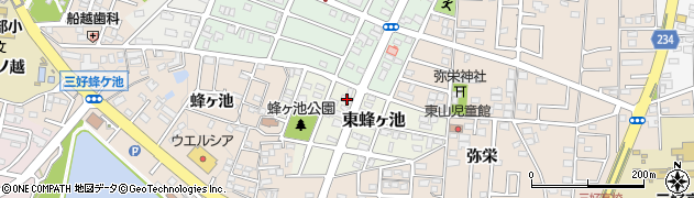 愛知県みよし市東蜂ヶ池34周辺の地図