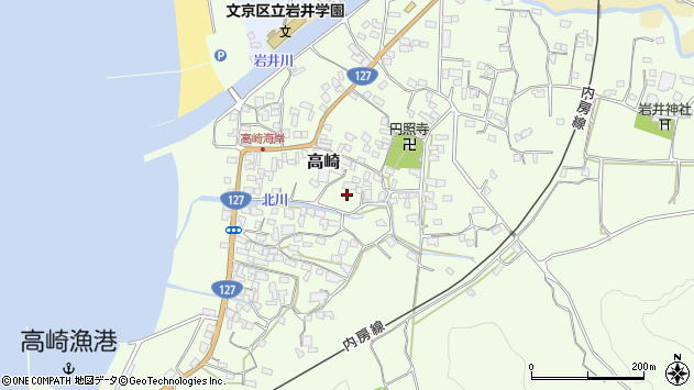 〒299-2223 千葉県南房総市高崎の地図