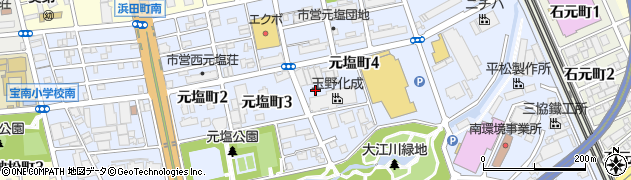 愛知県名古屋市南区元塩町周辺の地図
