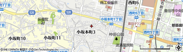 愛知県豊田市小坂本町3丁目33周辺の地図