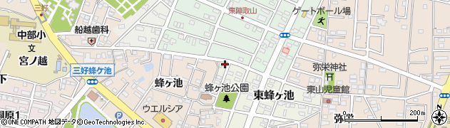 愛知県みよし市東蜂ヶ池1周辺の地図