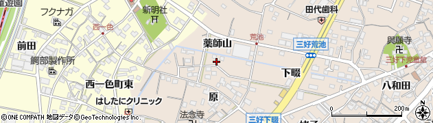 愛知県みよし市三好町（薬師山）周辺の地図