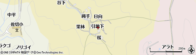 愛知県豊田市上佐切町引地下周辺の地図