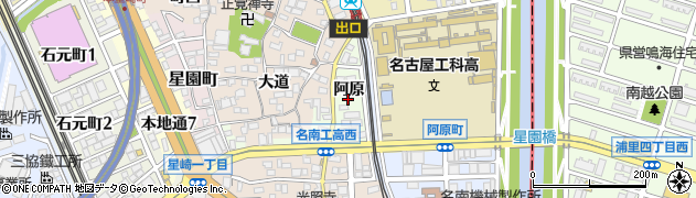 愛知県名古屋市南区星崎町（阿原）周辺の地図