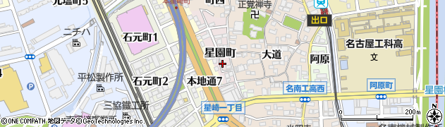 愛知県名古屋市南区星園町周辺の地図