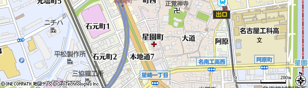 愛知県名古屋市南区星園町周辺の地図