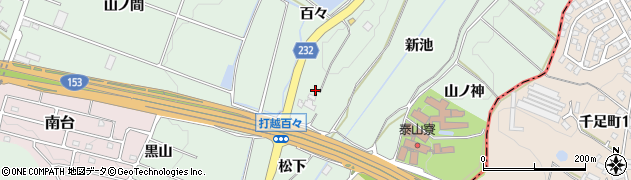 愛知県みよし市打越町百々周辺の地図