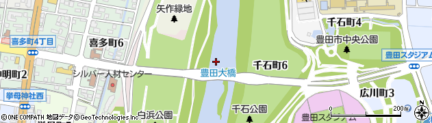 豊田大橋周辺の地図