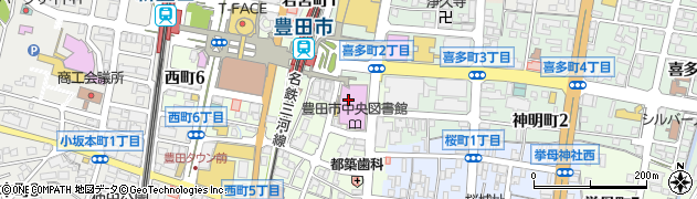 豊田市中央図書館周辺の地図