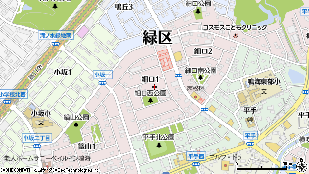 〒458-0006 愛知県名古屋市緑区細口の地図