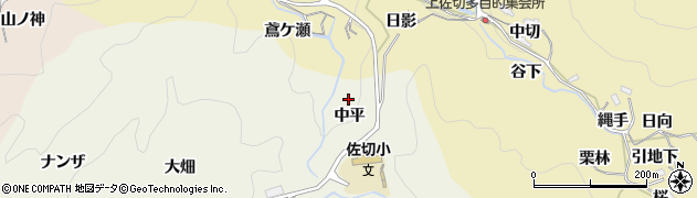 愛知県豊田市上脇町中平周辺の地図