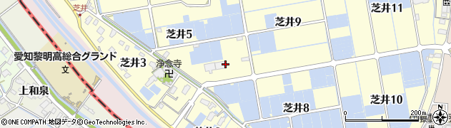 愛知県弥富市芝井周辺の地図