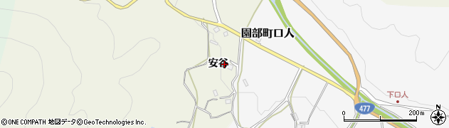京都府南丹市園部町半田（安谷）周辺の地図