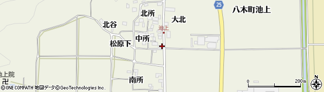 京都府南丹市八木町池上中所周辺の地図
