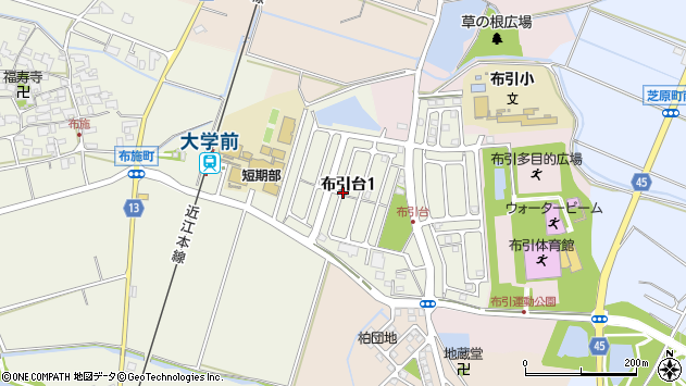 〒527-0072 滋賀県東近江市布引台の地図