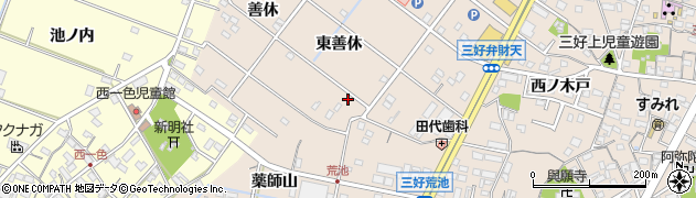 愛知県みよし市三好町（東善休）周辺の地図