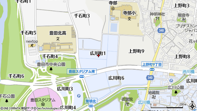 〒471-0807 愛知県豊田市広川町の地図