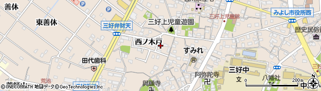 愛知県みよし市三好町（西ノ木戸）周辺の地図