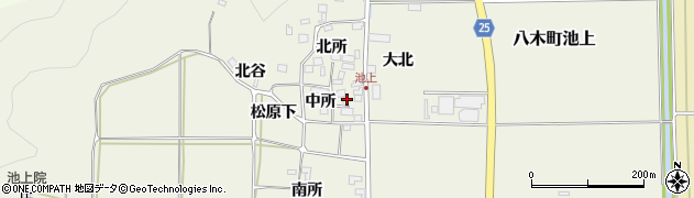 京都府南丹市八木町池上（岩詰）周辺の地図