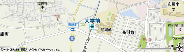 大学前駅周辺の地図
