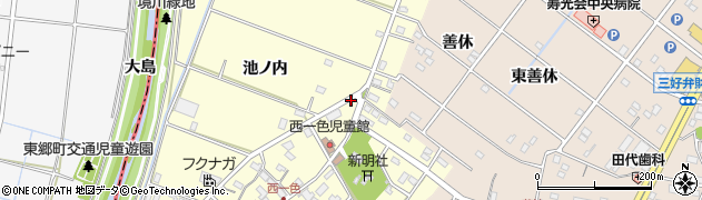 愛知県みよし市西一色町周辺の地図