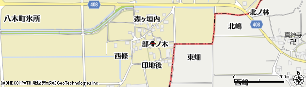 京都府南丹市八木町氷所部々ノ木周辺の地図