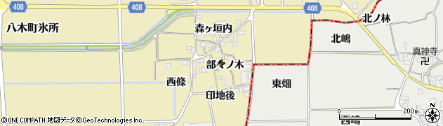 京都府南丹市八木町氷所（部々ノ木）周辺の地図