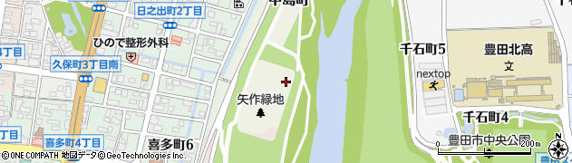 愛知県豊田市中島町周辺の地図