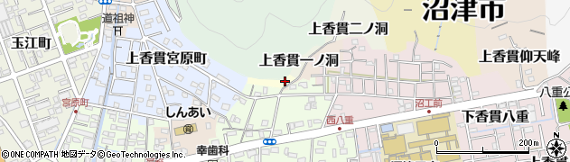 静岡県沼津市上香貫獅子路周辺の地図