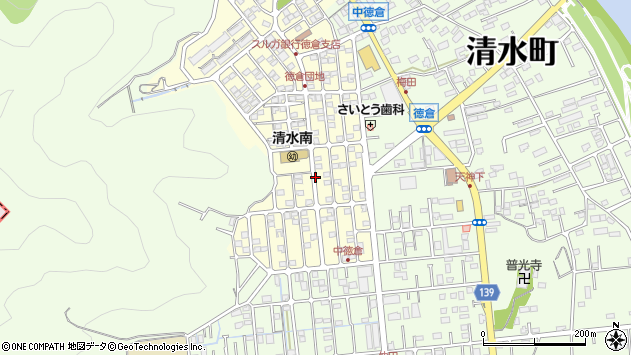 〒411-0916 静岡県駿東郡清水町中徳倉の地図