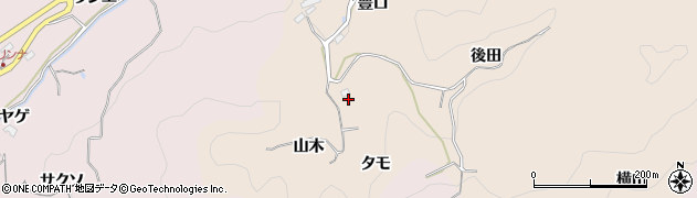 愛知県豊田市霧山町山木周辺の地図