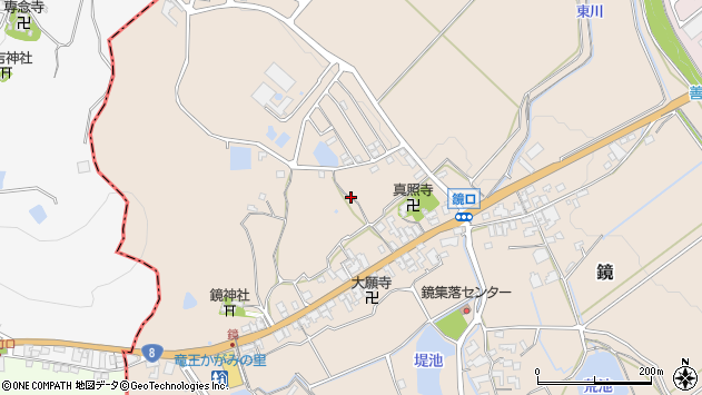 〒520-2573 滋賀県蒲生郡竜王町鏡の地図