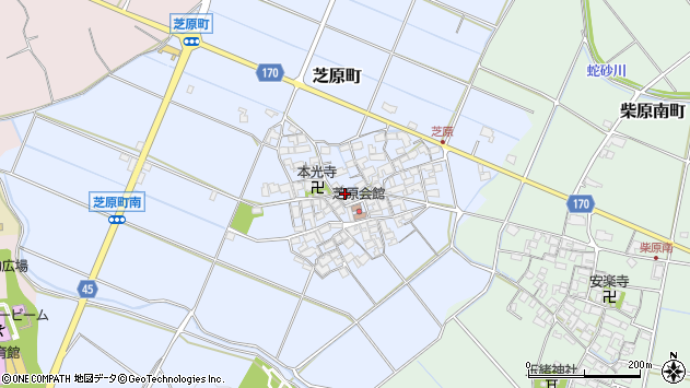 〒527-0067 滋賀県東近江市芝原町の地図