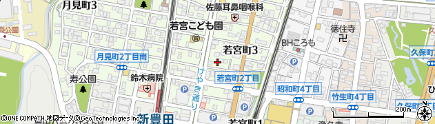愛知県豊田市若宮町周辺の地図
