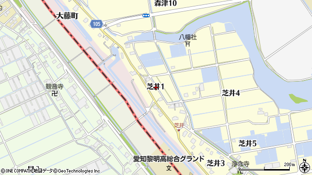 〒498-0041 愛知県弥富市芝井の地図
