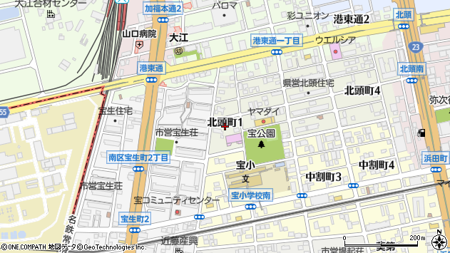 〒457-0827 愛知県名古屋市南区北頭町の地図