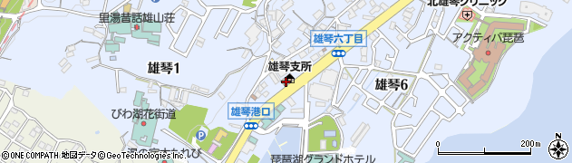 雄琴公民館周辺の地図