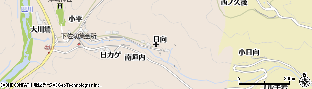 愛知県豊田市下佐切町（日向）周辺の地図