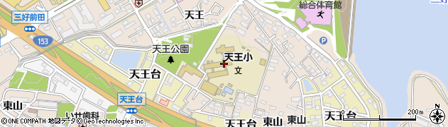 愛知県みよし市三好町（天王）周辺の地図